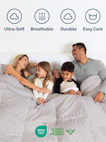Full Comforter Set - 7 Piece Bed in a Bag Full Size Bed Set - Light Grey