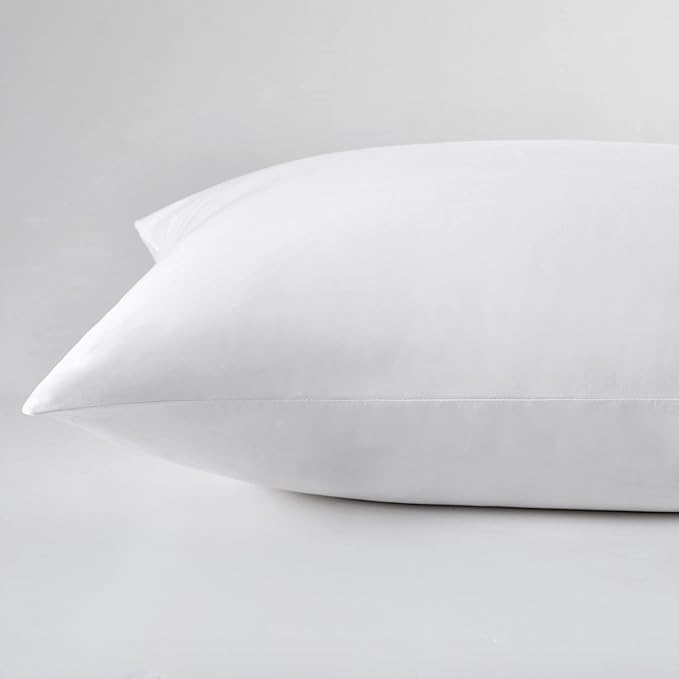 100% Cotton Zippered Pillow Cases King Size Set of 4, Super Soft & Breathable Pillow Protectors with Zipper, White Pillow Case Covers 20x36 Inches