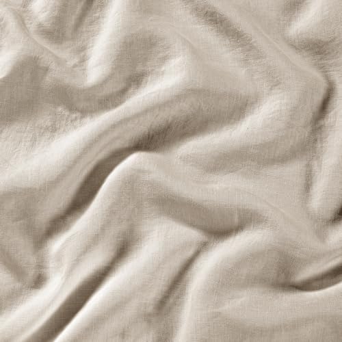 Sijo Stone Washed Organic French Linen Bed Sheet Set, GOTS Certified Organic, Best Cooling Linen Sheet Award by Sleep Foundation, 1 Flat Only (Classic, King/Cal King)