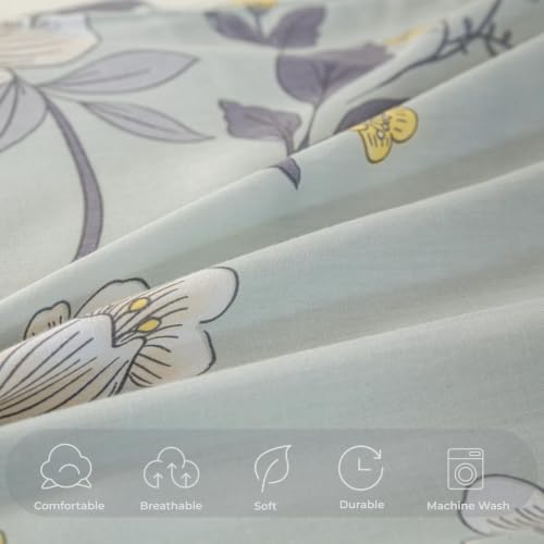OAITE Full Duvet Cover Set 3pcs 100% Cotton Vintage Peony Floral