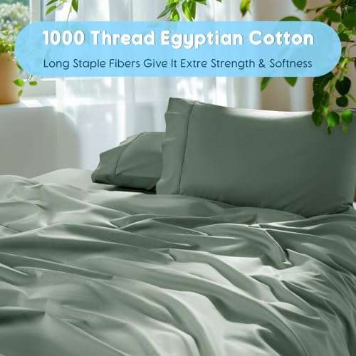 SONORO KATE 1000 Series 100% Egyptian Cotton Queen Sheet Set,4 Pieces