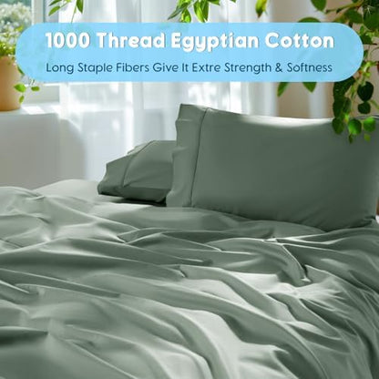 SONORO KATE 1000 Series 100% Egyptian Cotton Queen Sheet Set,4 Pieces