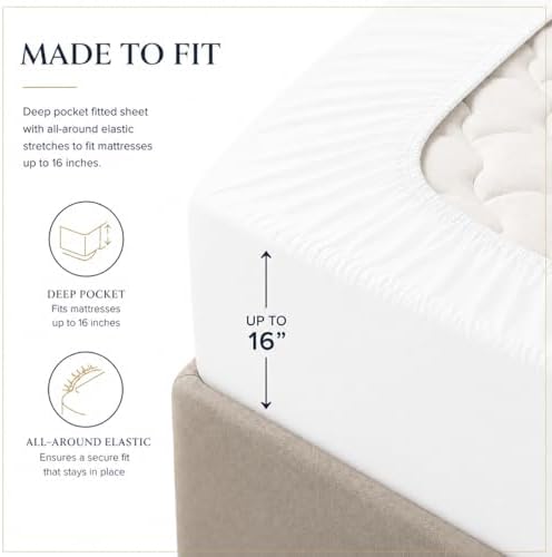 Split King Sheets Sets for Adjustable Bed, 7Pc Egyptian Cotton Sheets White