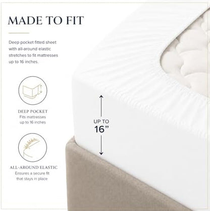 Split King Sheets Sets for Adjustable Bed, 7Pc Egyptian Cotton Sheets White