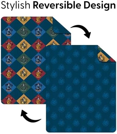 Warner Bros Harry Potter House Crest Sampler Quilted Throw Blanket, Wizarding World Design, Adults Boys Girls, Soft Lightweight Bedding for Bed, or Couch, 60 x 80 inches