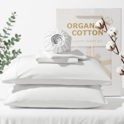 SONORO KATE 600 Thread Count 100% Organic Cotton King Size Sheet Set
