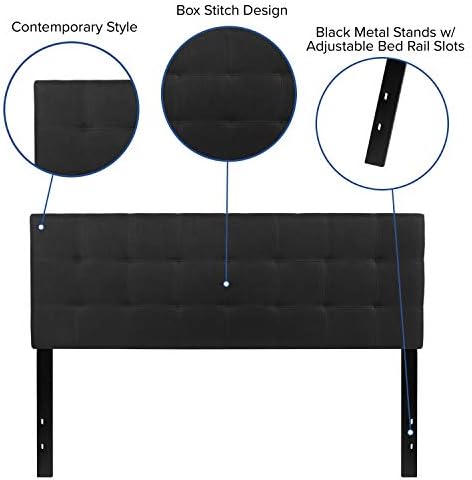 Flash Furniture Queen Tufted Fabric Headboard, Black
