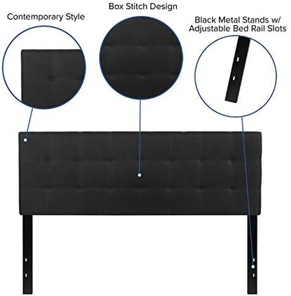 Flash Furniture Queen Tufted Fabric Headboard, Black