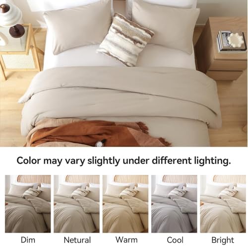 ROSGONIA Alaskan King Comforter, Light Khaki, 136x120 Soft Bedding Quilt