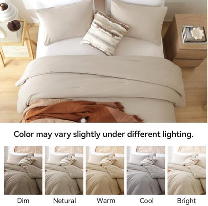 ROSGONIA Alaskan King Comforter, Light Khaki, 136x120 Soft Bedding Quilt