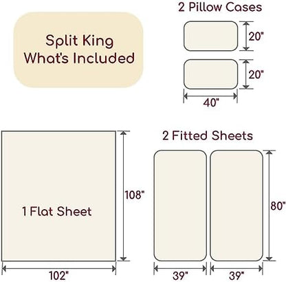 Mellanni Iconic 5-Piece, Ultra Soft Sheet Set (Split King, Navy Blue)