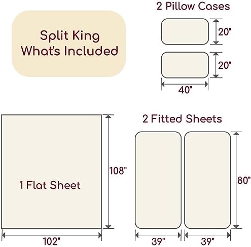 Mellanni Iconic 5-Piece, Ultra Soft Sheet Set (Split King, Tan)