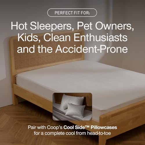 Coop Home Goods Ultra-Cool Waterproof Mattress Protector, King, Cooling Mattress Protector, Machine Washable Cooling Bed Cover, Low-Noise Waterproof Bed Cover, King (78x80)