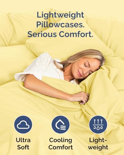 King Pillow Cases Set of 10 - Ultra Soft Cozy Pillowcase Covers - Yellow