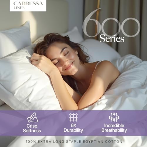 Carressa Linen 600 Series Striped Split King Sheets Sets for Adjustable Bed