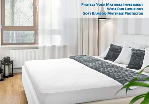 PlushDeluxe Bamboo Waterproof Mattress Protector, Twin XL Size, Ultra Soft