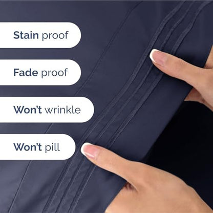 King Size 4 Piece Sheet Set - Ultra Soft & Cooling Sheets - Deep Slate Blue