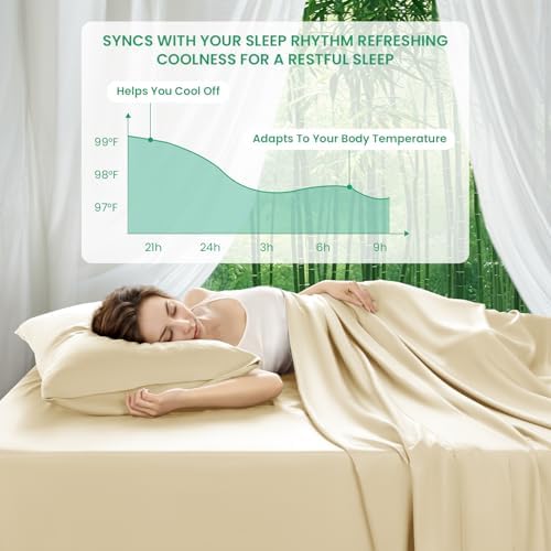 SONORO KATE 100% Viscose Derived from Bamboo_Sheets Queen Size,4PC