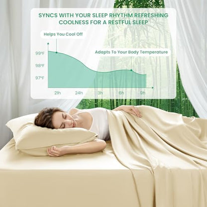 SONORO KATE 100% Viscose Derived from Bamboo_Sheets Queen Size,4PC