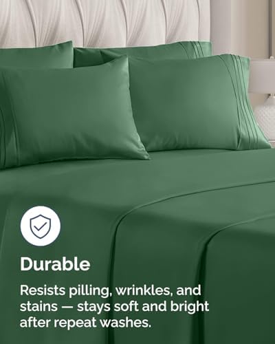 Queen Pillow Cases Set of 10 - Ultra Soft Pillowcase Covers - Emerald Green