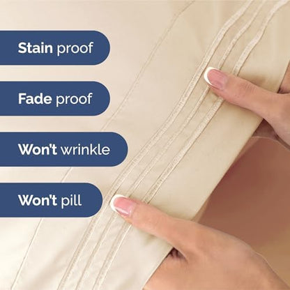 King Size 4 Piece Sheet Set - Ultra Soft & Cooling Bed Sheets - Cream Pink