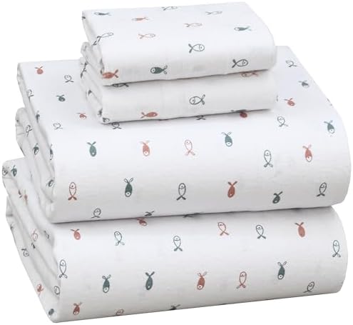 RUVANTI Flannel Sheets Set Full Size,Little Swimmers