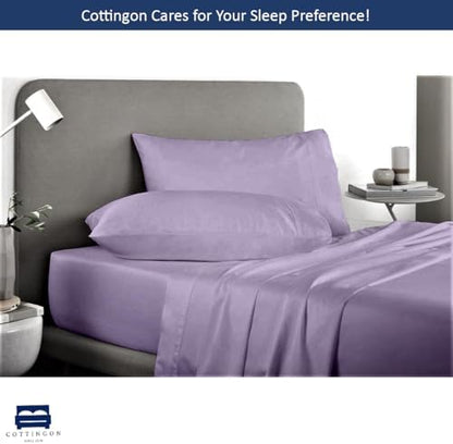 Cottingon 4 Piece RV King Sheets Fits 15" Deep, Egyptian Cotton, Lavender