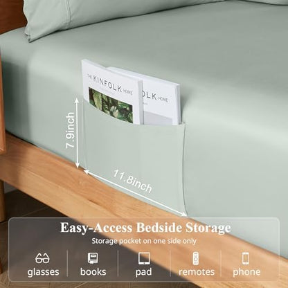 Bamboo Viscose Sheet Set King Size, Cooling Sheets Bed Set 4pcs