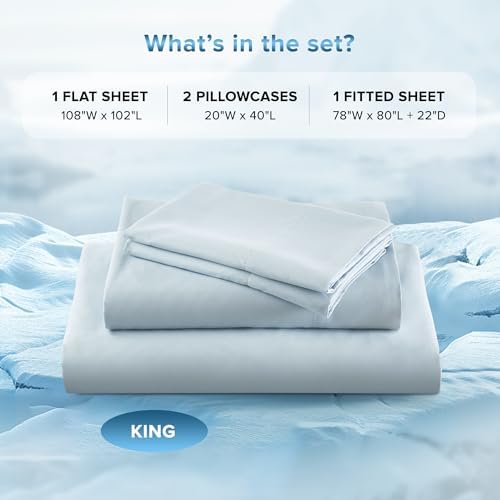 Comfort Spaces Coolmax Cooling Sheet Set, King Extra Deep Pocket 4 Piece