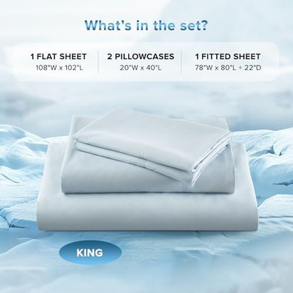 Comfort Spaces Coolmax Cooling Sheet Set, King Extra Deep Pocket 4 Piece