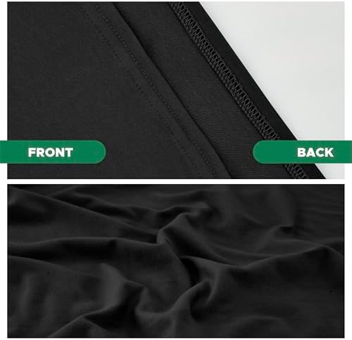 Box Spring Cover King Size-Black Stretch Wrap Around 4 Sided Bed Skirt