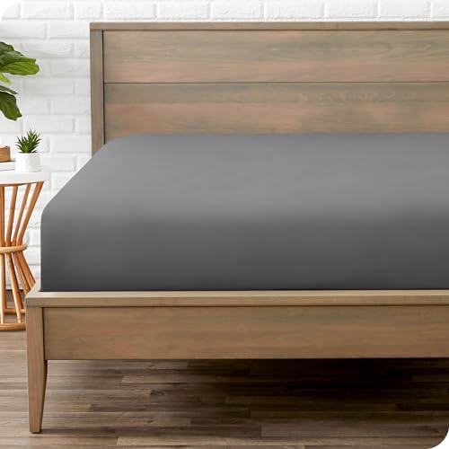Bare Home Twin XL Fitted Sheet - 1800 Ultra-Soft (Twin XL, Grey)