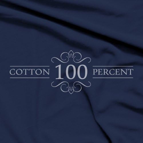 Twin XL Cotton Knit Jersey Sheet Set, 15" Deep Pocket, Navy, 3pc