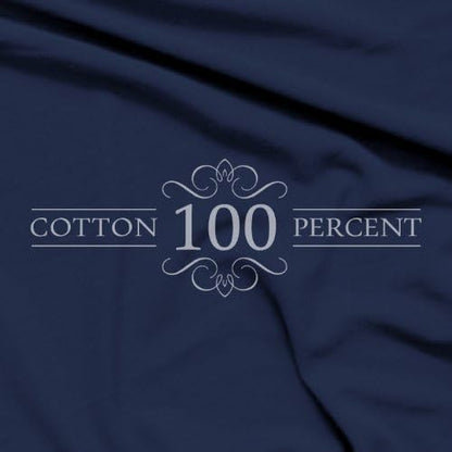 Twin XL Cotton Knit Jersey Sheet Set, 15" Deep Pocket, Navy, 3pc