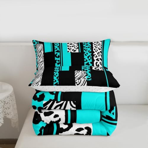 Feelyou Animal Print Leopard Zebra Comforter Set Queen Size Kids Boys