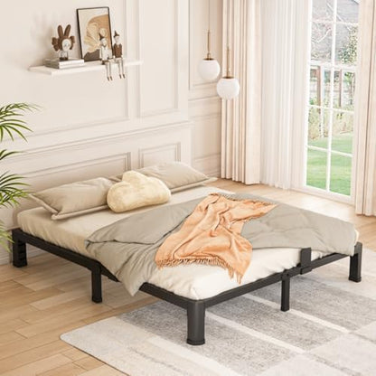 Bilily 6 Inch Low Bed Frame King with Round Corner Legs,3500 LBS Heavy Duty Low Profile King Size Bed Frame Metal Platform, No Box Spring Needed, Easy Assembly, Noise-Free, Headboard Compatible,Black