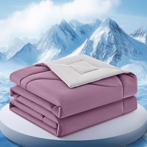 Cooling Comforter Queen Size for Hot Sleepers，108″x90″, Muted Pink
