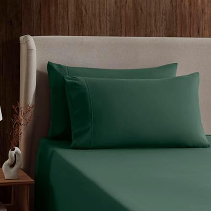 Nestl King Sheet Set - Bed Sheets - Dark Green - 4-Piece Deep Pocket