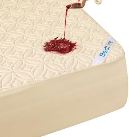 BEDLORE Waterproof Mattress Protector, Queen Size Mattress Pad Noiseless
