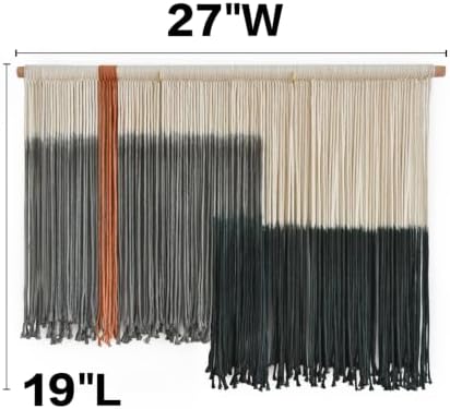Macrame Wall Hanging Green Boho Fiber Art for Bedroom Room 27"W x 19"L