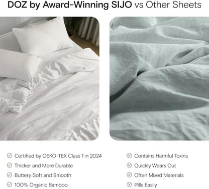 DOZ Duvet Cover Set, 100% Viscose derived from Bamboo, Organically Grown, Buttery Soft, Cooling Duvet Covers, High GSM, 1 Duvet Cover and 1 Pillowcase, 70"x90" (Forest, Twin/Twin XL)