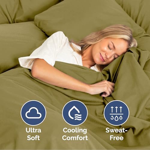 Cal King Size 4 Piece Sheet Set - Soft & Cooling Bed Sheets - Olive Yellow