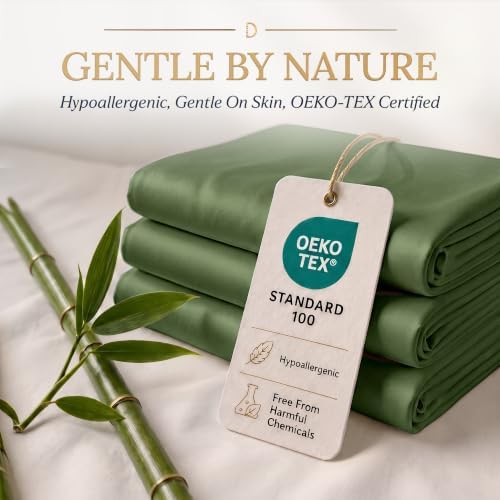 DECOLURE 100% Viscose Derived from Bamboo Sheets Twin Size, Luxury 3 Pc Set