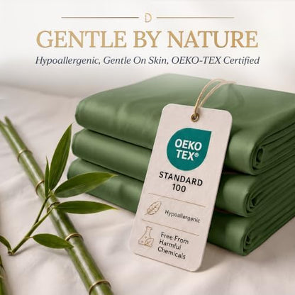 DECOLURE 100% Viscose Derived from Bamboo Sheets Twin Size, Luxury 3 Pc Set