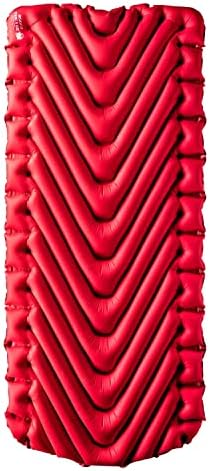 Klymit Insulated Static V Luxe Inflatable Sleeping Pad | Comfortable, Lightweight, Easy to Inflate Portable Air Bed Mattress for Camping, Backpacking and Hiking — Red