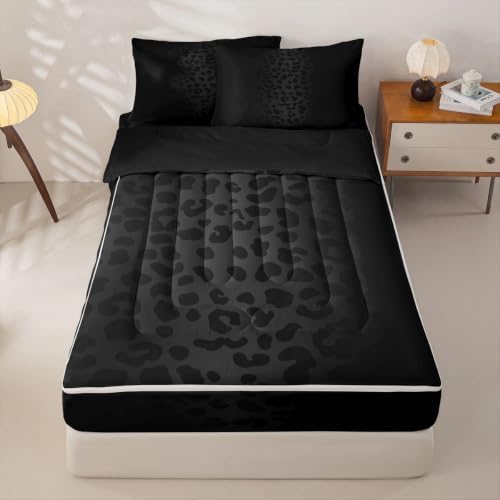 Feelyou Leopard Cheetah Animals Comforter Set Full Size Kids Boys Girls
