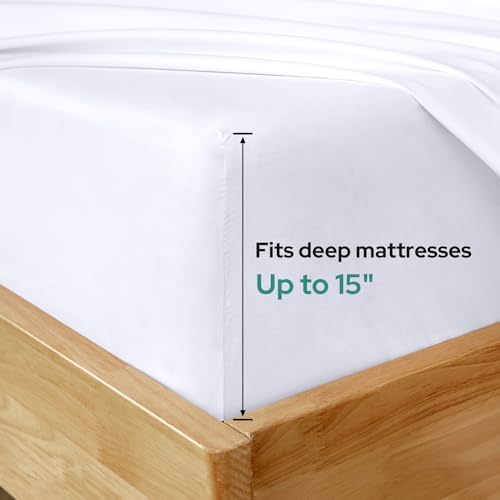 HOMEIDEAS Full Size Bed Sheets - 6 Piece Set (White) - Extra Soft Brushed Microfiber 1800 Bedding Sheets, Deep Pocket, Wrinkle & Fade Free