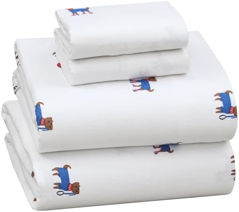 RUVANTI Flannel Sheets Full Size, Puppy Playoff