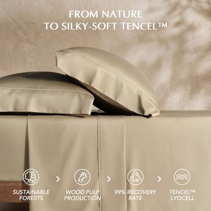 EverGrace Tencel™ Sheet Set, Breathable & Cooling, Full, Urban Taupe