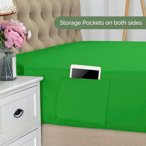 Elegant Comfort 1500 Premium Hotel Quality 18-21 Inches Deep - Extra Deep Pocket Single Fitted Sheet for High Mattress, Luxury and Softest, Smart Pocket - Wrinkle Free, Queen, Emerald Green